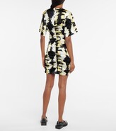 Thumbnail for your product : Ganni Tie-dye ruched stretch-silk minidress