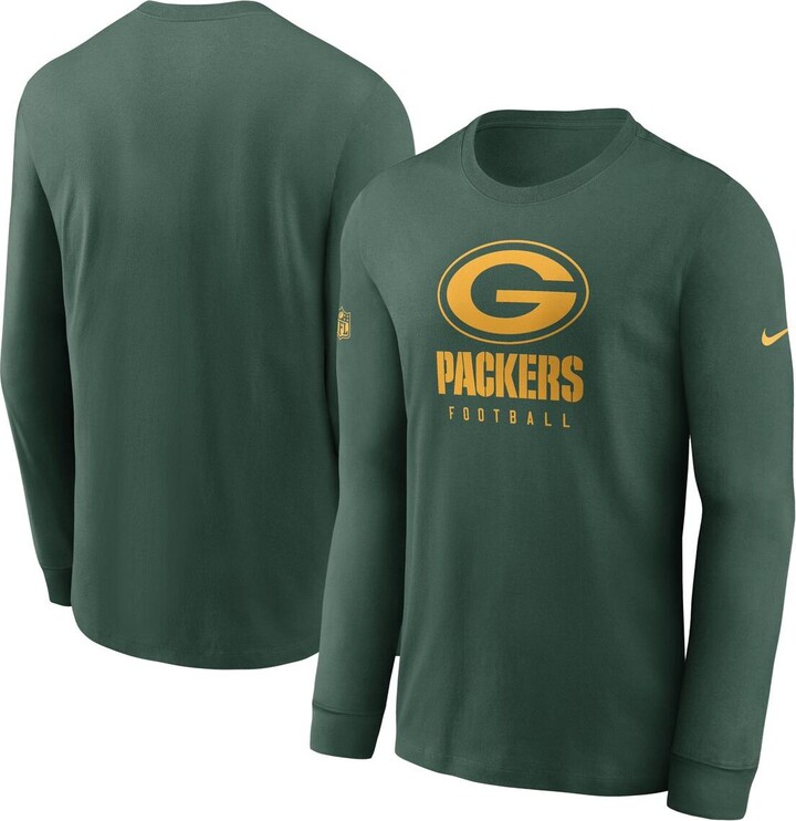 Nike Men's Green Green Bay Packers Sideline Performance Long Sleeve T-shirt  - ShopStyle