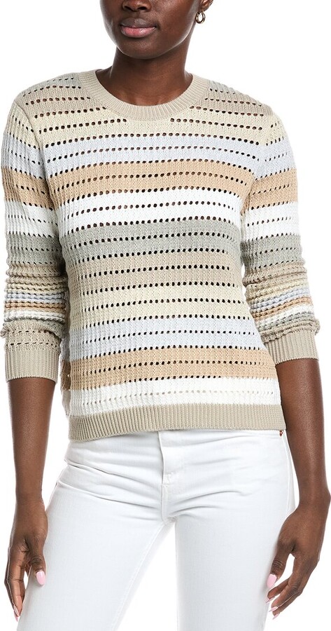 Cotton by Autumn Cashmere Rainbow Pointelle Stripe Sweater
