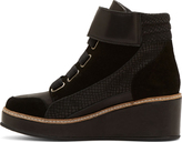 Thumbnail for your product : Surface to Air Black Leather Siastep Wedge Sneakers
