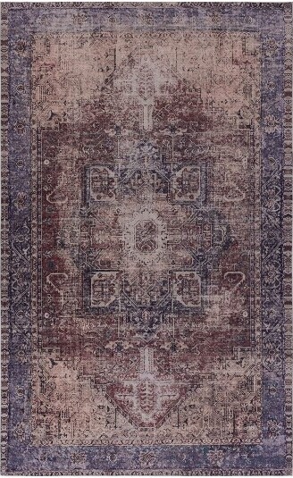 NAYSAYEWashableRug4'x6'SoftLowPileNonSlipMachineWashableIndoorAreaRugforLivingRoomBedroomHallwayBurgundy