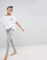 Thumbnail for your product : ASOS DESIGN Kindness & Love Tee & Legging Pajama Set