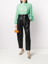 Thumbnail for your product : ATTICO Mandarin Collar Embellished Silk Blouse