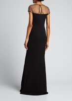 Thumbnail for your product : CDGNY Studded Mesh Illusion Gown