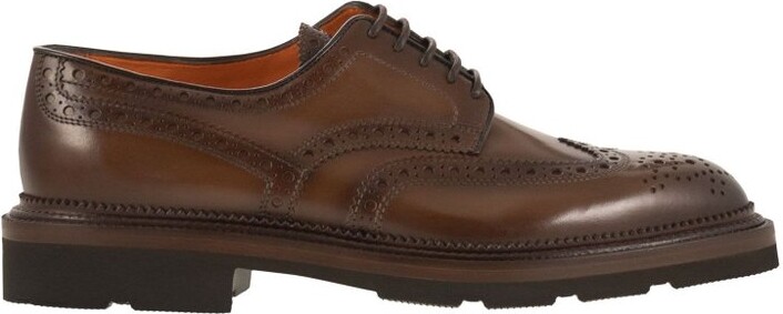 Santoni Brogue Lace-Up Shoes