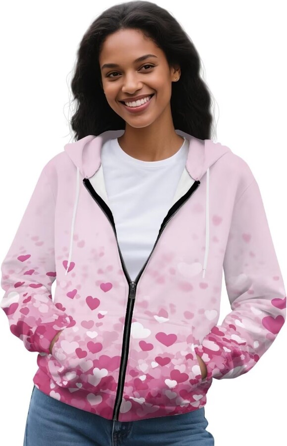 COEQINE Cute Dog Green Leaved Clover Zip Up Hoodie Women Winter Coat Womens Saint Patrick Jackets for Woman Oversized Trendy Long Sleeve Jacket Winter Clothing Outfits