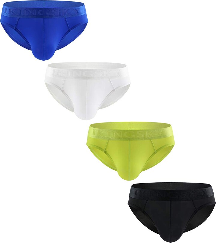 iKingsky Sporty Men's Stretch Briefs with Large Pouch Sexy Bulge