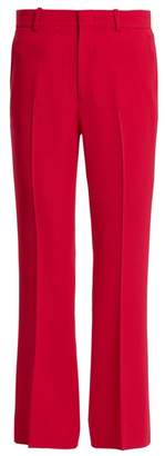 Gucci High Rise Flared Cropped Stretch Cady Trousers - Womens - Pink