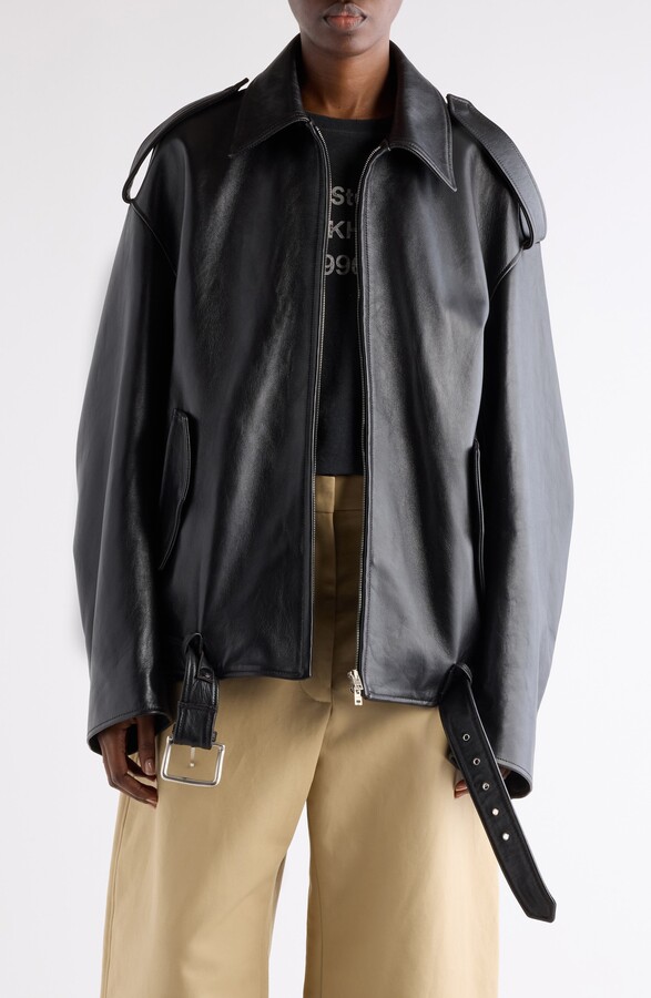 Acne Studios Leather biker jacket ShopStyle