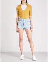 Thumbnail for your product : 7 For All Mankind Distressed stretch-denim shorts