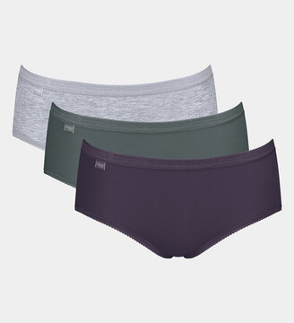 Sloggi Pack Of 3 Basic Midi Knickers In Cotton - ShopStyle