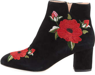 Kate Spade Langton Embroidered Suede Bootie