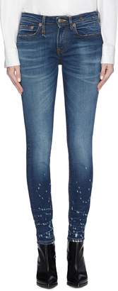 R 13 'Alison' distressed cuff skinny jeans