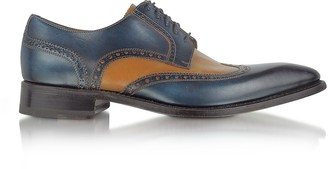 Forzieri Two-Tone Handcrafted Leather Wingtip Oxford Shoes