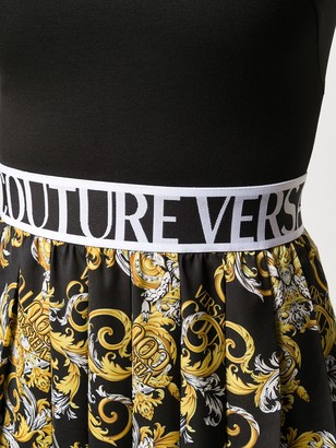 Versace Jeans Couture Logo Baroque-print panelled dress