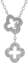 Thumbnail for your product : Lord & Taylor Sterling Silver & Cubic Zirconia Double Clover Necklace