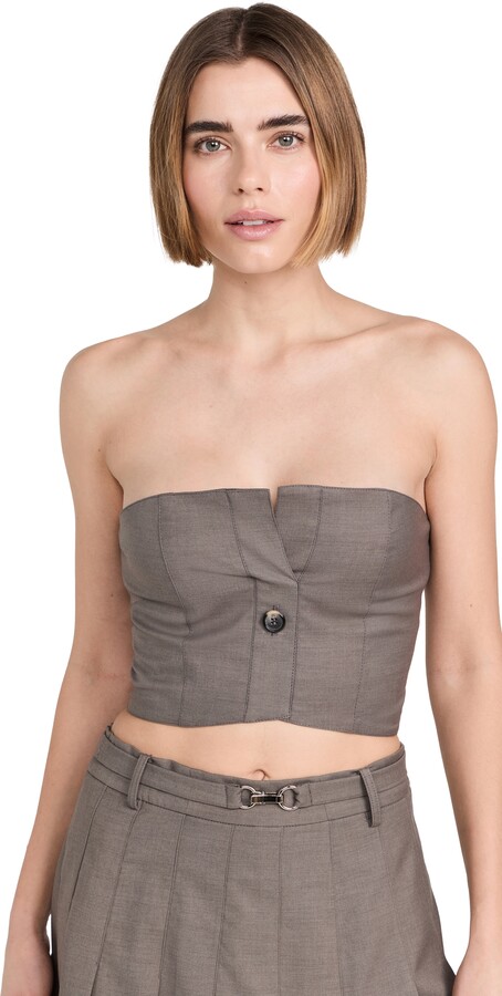 Rokh Button Detailed Tube Top