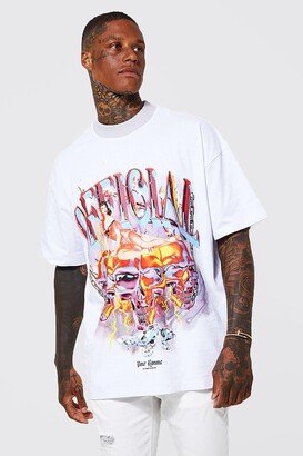 boohoo Oversized Official Skull Graphic T-shirt ShopStyle