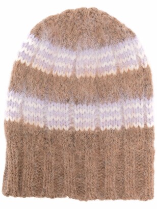 Roberto Collina Two-Tone Knitted Beanie