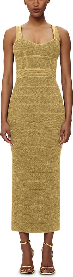 Herve Leger Textured Lurex Sweetheart Gown