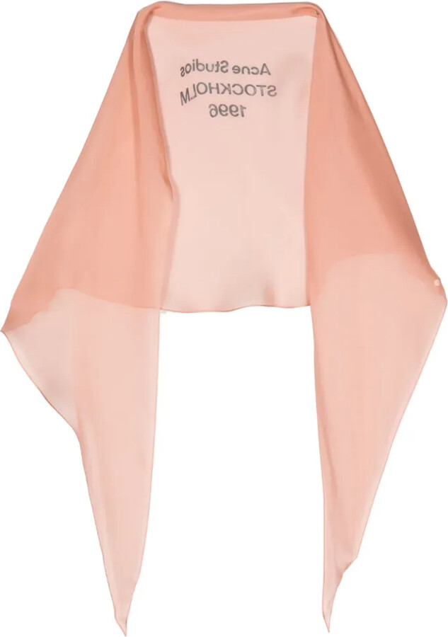 Acne Studios Logo-Print Silk Scarf