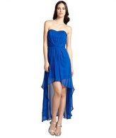 Thumbnail for your product : Wyatt cobalt blue silk chiffon strapless sweetheart high-low dress