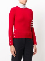 Thumbnail for your product : Thom Browne Classic crew neck Pullover Cashmere with 4-Bar Sleeve Stripe