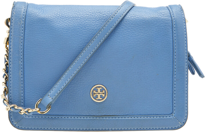Tory Burch Leather Crossbody Bag Blue - ShopStyle
