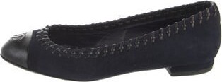Chanel Interlocking CC Logo Suede Ballet Flats
