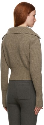 System Taupe Wool Half-Zip Sweater