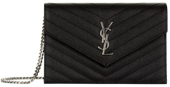 Saint Laurent Monogram Ysl Matelasse Leather Wallet-on-Chain