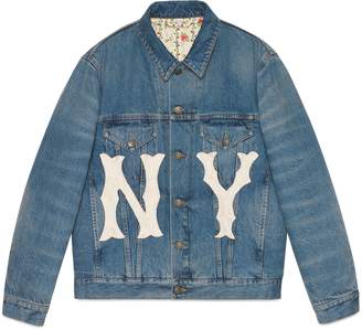 Gucci Women's denim jacket with NY YankeesTM patch