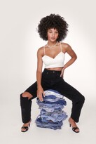 Thumbnail for your product : Nasty Gal Womens Organic Denim Distressed Straight Leg Jeans - Blue - 12, Blue