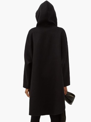 Totême Hooded Wool-blend Pullover Coat - Black