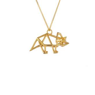 Origami Jewellery Frame Triceratop Necklace Gold