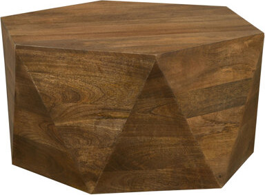17 Stories Athena Natural Hexagonal Top Coffee Table (Only Including Table)