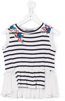 Thumbnail for your product : Ermanno Scervino floral embroidery striped blouse