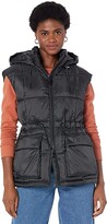 Belted Hooded Puffer Vests 