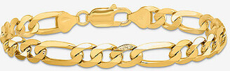 Fine Jewelry 14K Gold 8 Inch Solid Figaro Chain Bracelet