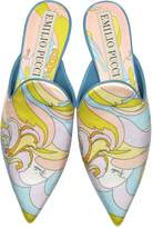 Thumbnail for your product : Emilio Pucci Lemon Satin Printed Flat Mules