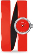 Thumbnail for your product : Christian Dior La D de Diamond & Patent Leather Watch