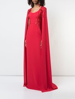 Thumbnail for your product : Marchesa Notte Embroidered Cape-Effect Gown