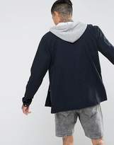 Thumbnail for your product : ASOS Denim Overshirt With Grey Hood