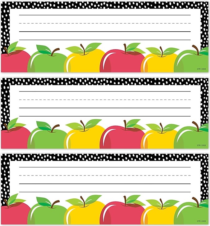 Creative Teaching Press Apple Time School Name Plates, 9.5" x 3.25", 36/Pack, 3 Packs/Bundle (CTP11029-3)