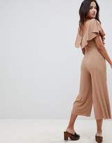 Thumbnail for your product : ASOS Design DESIGN Jumpsuit In Rib Jersey With Overlay Detail