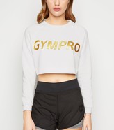 Thumbnail for your product : New Look GymPro Metallic Crop Logo Sports Sweatshirt