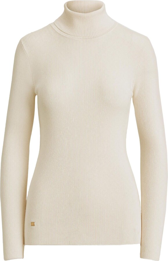 Lauren Ralph Lauren Ribbed Turtleneck Sweater Turtleneck White - ShopStyle