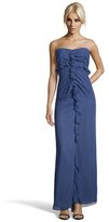 Thumbnail for your product : Jill Stuart JILL blue fog gathered and draped chiffon sweetheart strapless gown