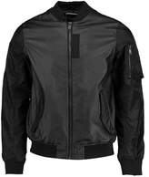 Thumbnail for your product : boohoo PU Bomber With Nylon Sleeves