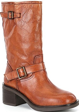 ROAN Cite Leather Buckle Engineer Boots